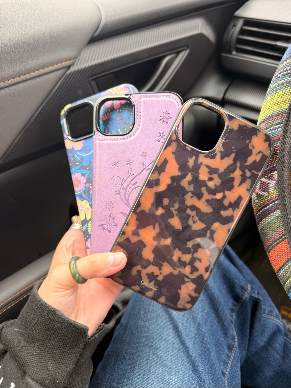 OtterBox Mixed Floral, Purple Embossed, and Tortoiseshell Phone Cases